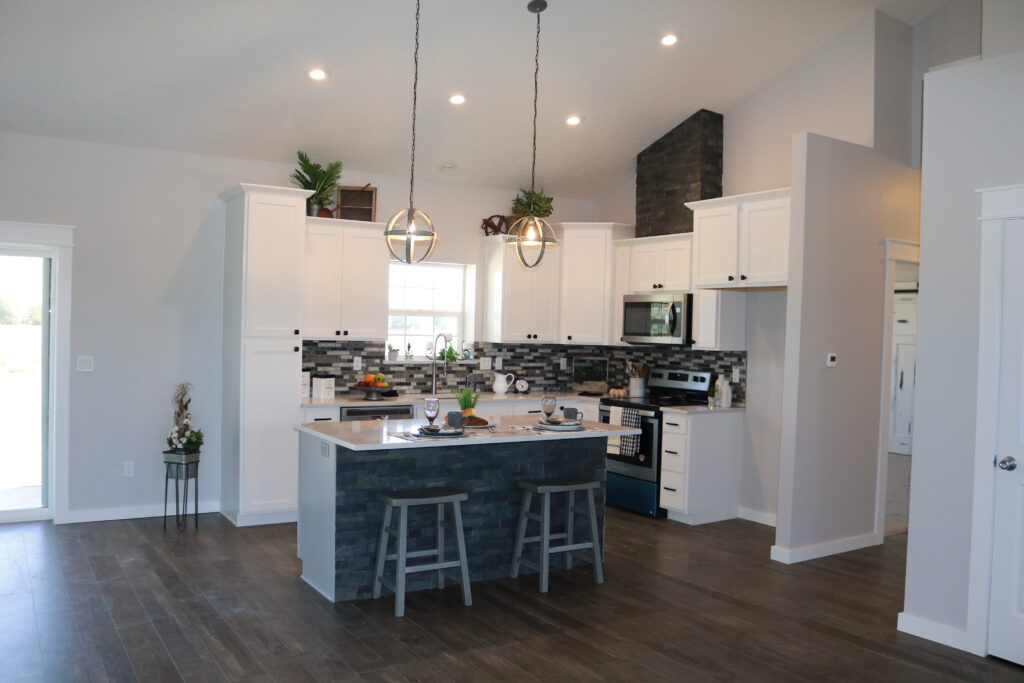 Open concept kitchen layout